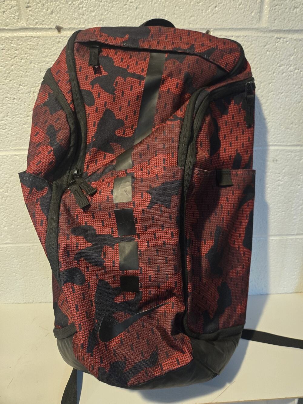 Nike Elite Backpack 24"x14" Black And Red Camo Used Good Condition